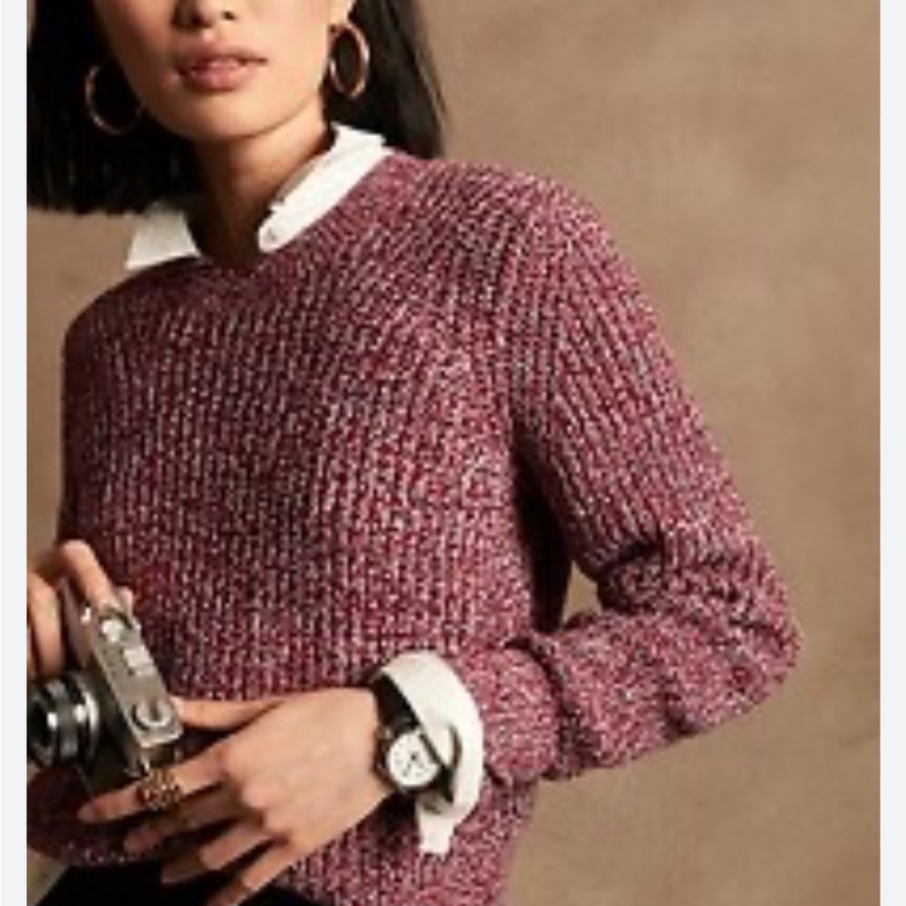 Maison Scotch Marled Knit Cotton Sweater